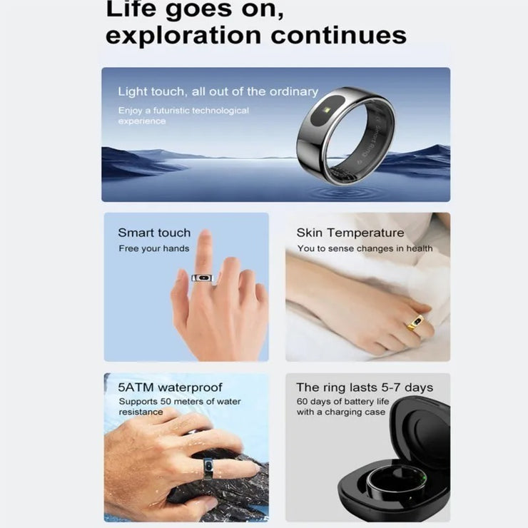 2025 Smart Ring R08 Women Men Qring Remote